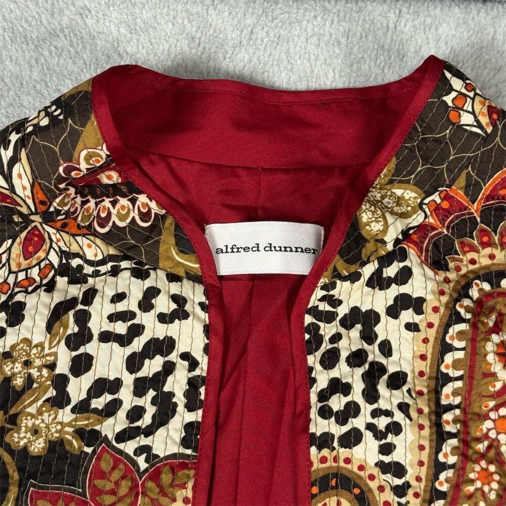 Alfred Dunner Jacket Womens Size 18 Quilted Paisley Floral Open Front - Picture 3 of 9